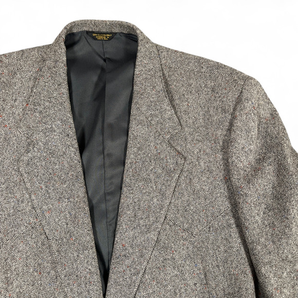 Vintage Farah Jacket Adult 2XL Gray Western Sport Coat Blazer Tweed Wool 80s - Picture 2 of 10